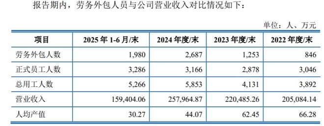 双英集团上半年人均产值仅为2023年一半劳务外包用工人数一年增千人(图6)